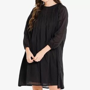 Women's Laude the Label Black Quarter-Sleeve Pleated Midi Dress